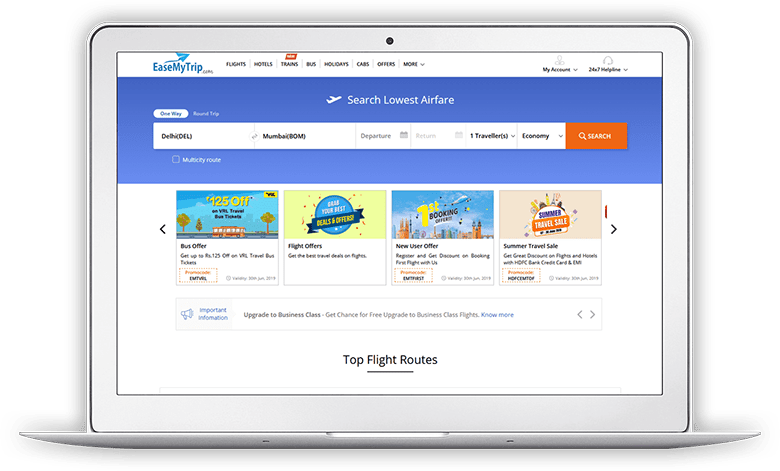 EaseMyTrip Screen 1